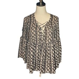 Show Me Your Mumu Peplum Lace Up Bloues XS Ladies Whimsigoth Romantic